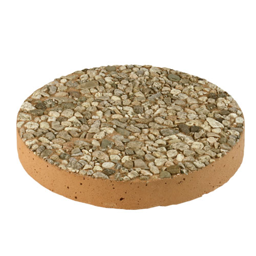 Round Aggregate Tan Stepping Stone