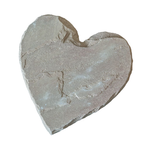 Antique Brown Heart Shaped Stepping Stone Natural Stone